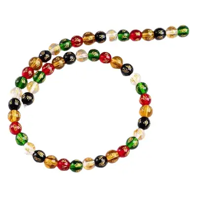 Golden Crystal Frosted Six-Character Beads