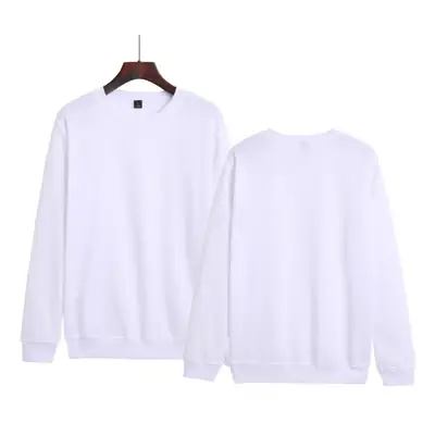Men's White Round Neck Hoodie Pullover Set