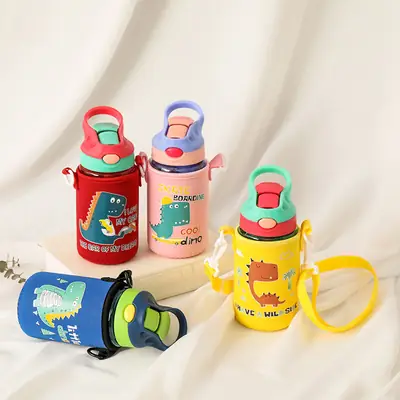 Kids Water Cups with Straws and Duck Design