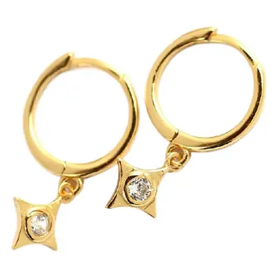 Gold Star Dangle Earrings for Women