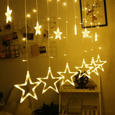 LED Star Curtain Lights for Home Decor