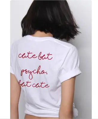 White Casual T-Shirt with "Stylish My Profile" Print