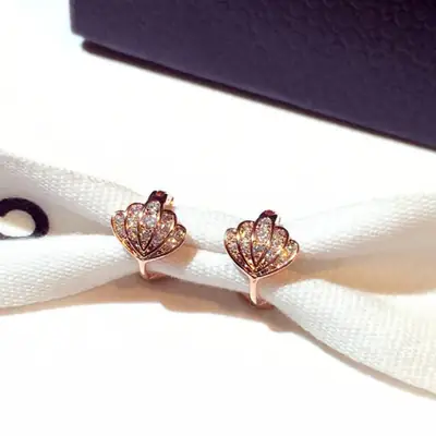 Korean Shell Earrings with Zirconium Super Flash