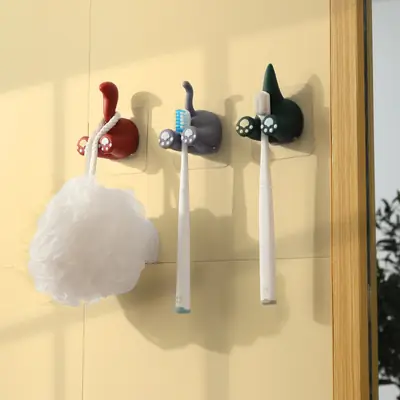 Cute Cartoon Toothbrush Hanger with Plush Ear