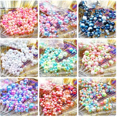 Round Gradient Pearl Cream Gum Dropping Material