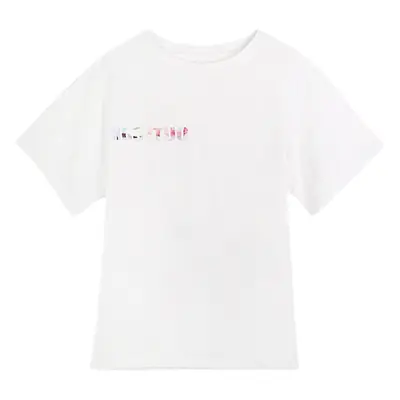 Women White Loose T-Shirt Korean Style 2025