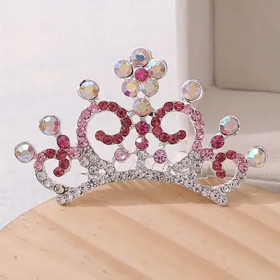 Korean Style Rhinestone Hair Comb Crown Jewelry