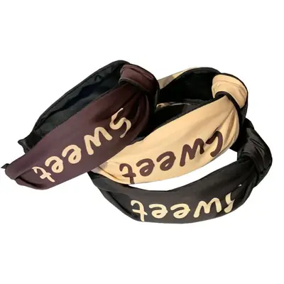 Black Korean Letter Hair Clip with Knotted Design