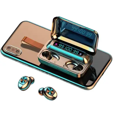 F9 Bluetooth Headset 5.0 Binaural Power Display Touch Sports Charging