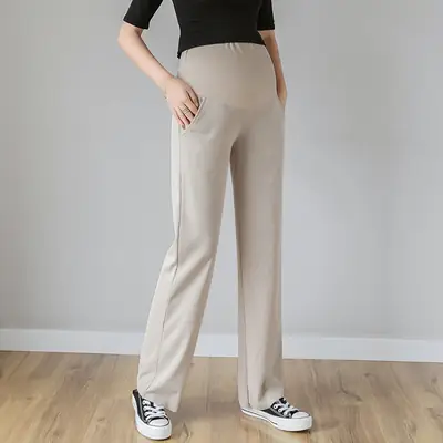Maternity Wide Leg Pants Black Loose Fit