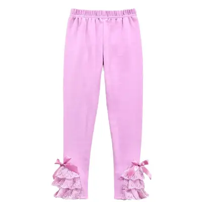 Girls Pink Lace Leggings Large Spring Autumn Wear