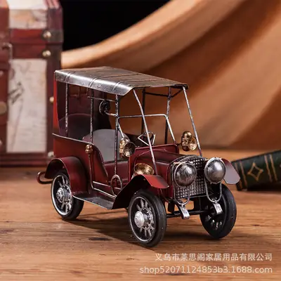 Retro Iron Car Ornament for Home Decor