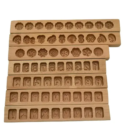 Wooden Moon Cake Mold Set for Baking