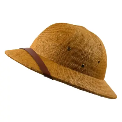 Men Straw Bucket Hat with Belt for Summer
