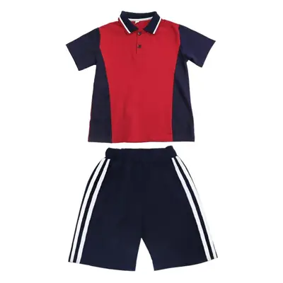 British Style Kids Uniform Summer School Suit White Blue