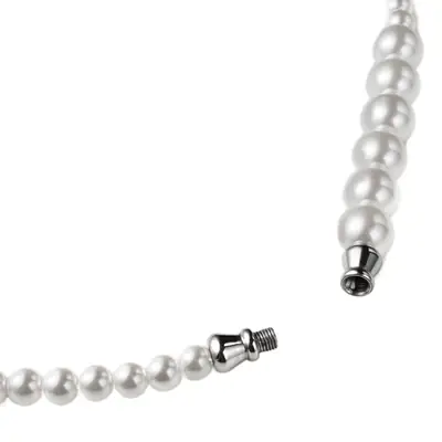 Vintage Pearl Necklace with Spliced Shell Beads Unisex