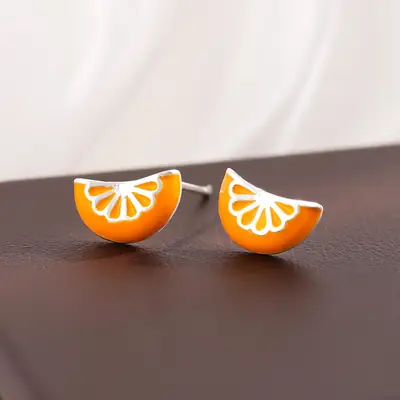 Orange Fruit Shape Earrings for Women