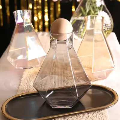 Hexagonal Glass Pot for Home & Valentine's Day