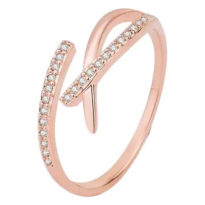 South Korea Personalized Cold Style Cross Ring Women's Zircon Opening Adjusting Luxury Ring