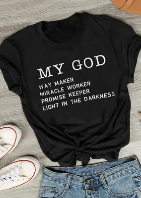 My God Way Maker Miracle Worker T-Shirt Black