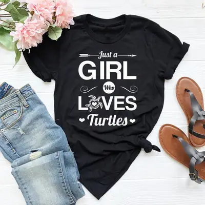 Girls T-Shirt Black Graphic Short Sleeve