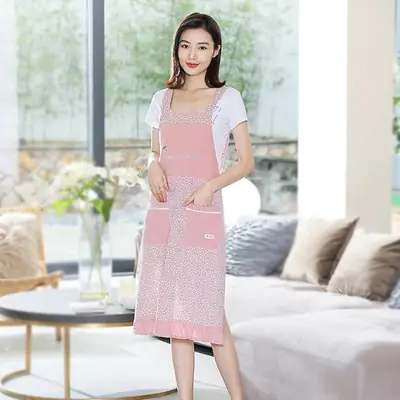 Cute Japanese-style Overalls for Women Pink Kitchen Apron