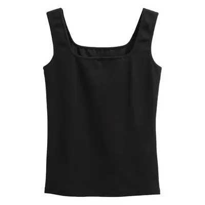 Black Slim Fit Sleeveless Camisole Women
