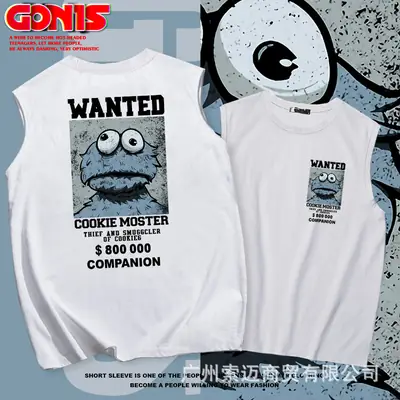 Pink Wanted Cookie Muster Sleeveless Vests for Men Women