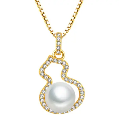 New Chinese Style Pearl Gourd Necklace Women S925 Sterling Silver