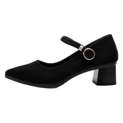 Black Pointed Heel Work Shoes for Women