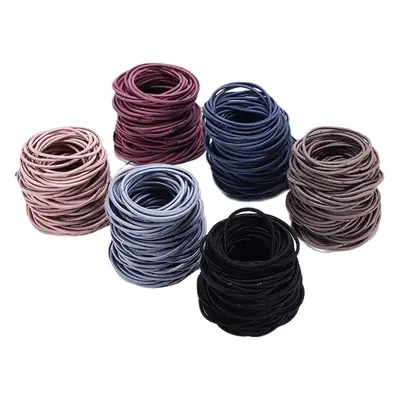 Black Seamless Rubber Hair Ties for Women