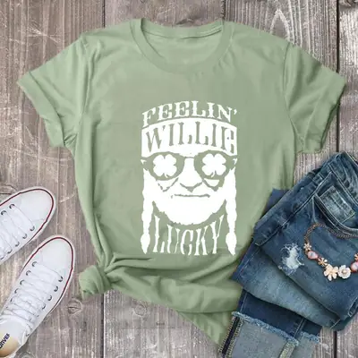 Feelin' Willie Lucky Green T-Shirt Short Sleeve