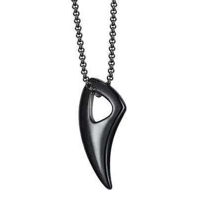 Men's Hip-Hop Punk Horn Pendant Necklace Titanium Steel