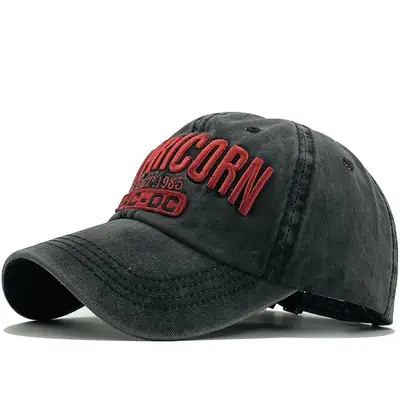 Men's Maroon Washed Letter Baseball Cap