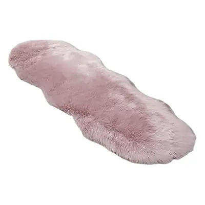 Pink Faux Fur Sofa Cushion Mat for Coffee Table