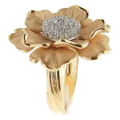 Luxury Multi-Layer Flower Ring with Full Diamond Center
