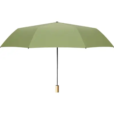 Folding Sun Umbrella Green Wooden Handle Large 70% Off