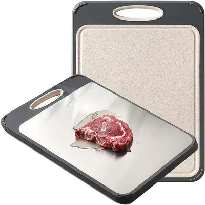 Double-Sided Stainless Steel Cutting Board 40cm