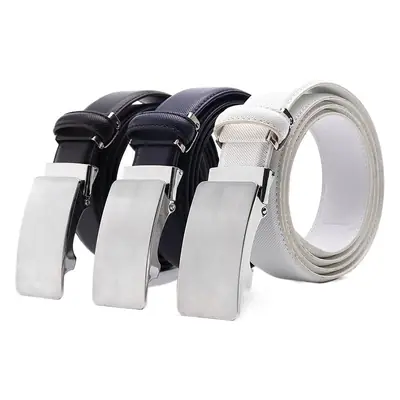 Zinc Alloy Belt for Men with Automatic Buckle Genuine Leather