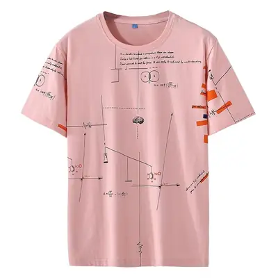 Plus-Size Men's Pink Graphite Print T-Shirt
