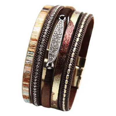 Multi-Layer Braided Magnetic Buckle Bracelet for Women
