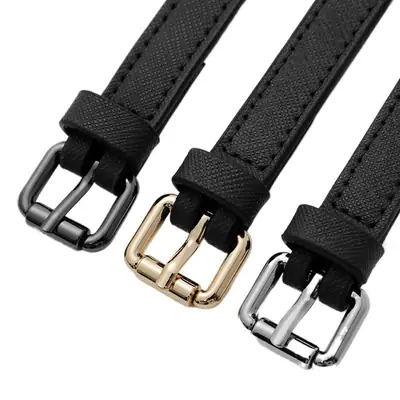 Adjustable Leather Shoulder Bag with Silver Buckle