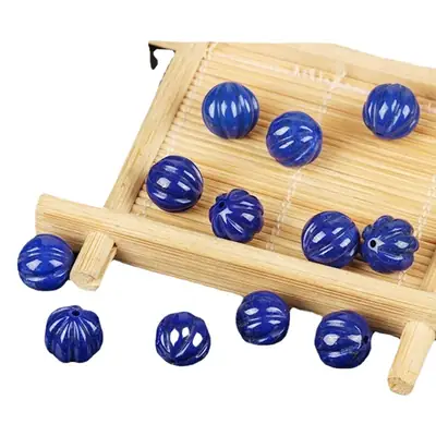 Natural Lapis Lazuli Pumpkin Beads 3A 5A 6A