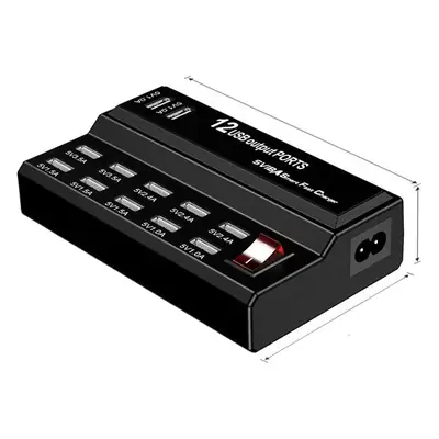 12-Port USB Charger 60W Smart Fast Charging Station
