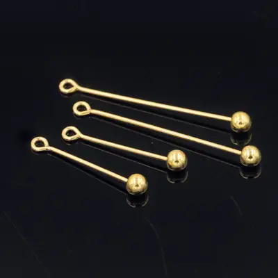 Gold Infused Spiral Screw Needle with Ball End