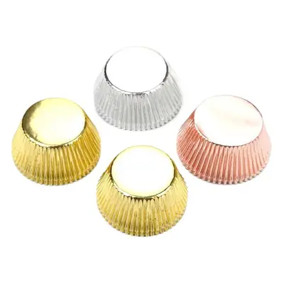 Rose Gold Cake Cup Set 100 Pcs Thick Aluminum Foil