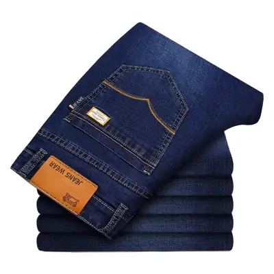 Men's Straight Fit Slim Jeans Autumn Winter Stretch
