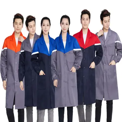 Spliced Red Navy Long Jacket for Men Women Dustproof