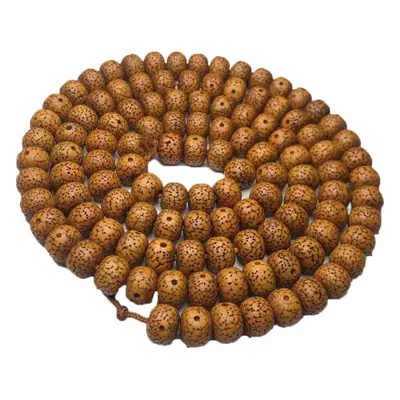 Old Yellow Gold Seed Open Star Moon Bodhi 108 Beads