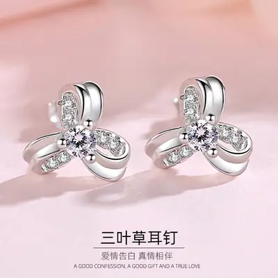 S925 Silver Flower Earrings for Women